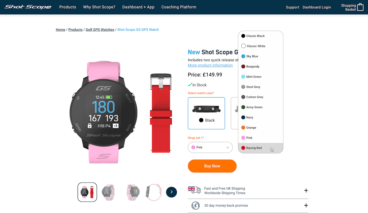Shot Scope G5 Build Your Watch