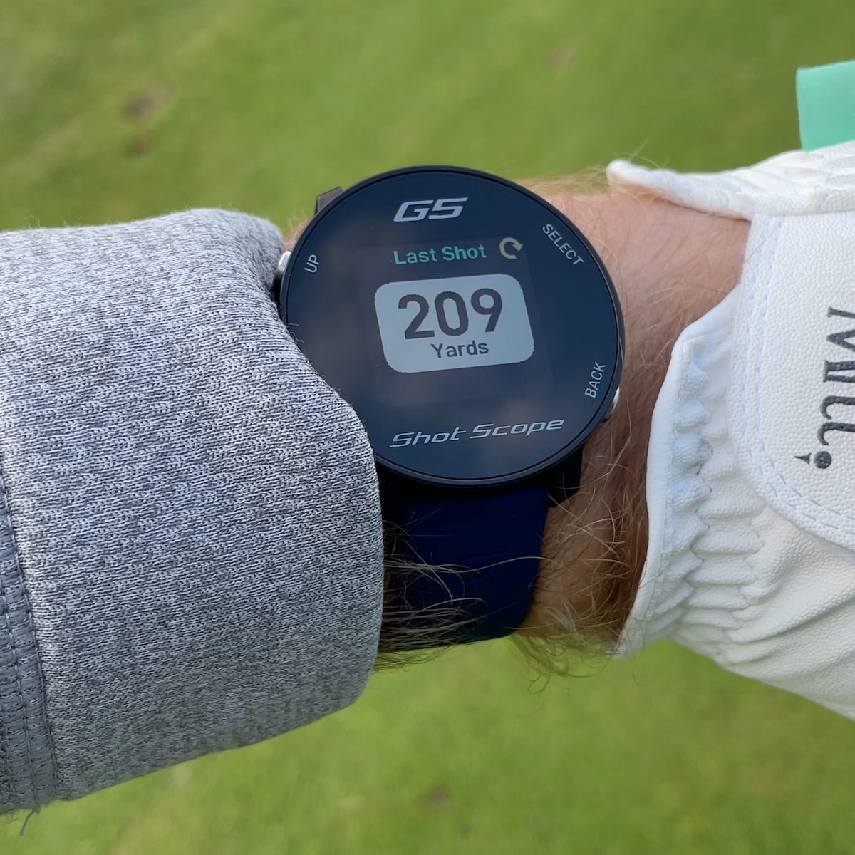 Photo of the Shot Scope G5 showing Last Shot Mode