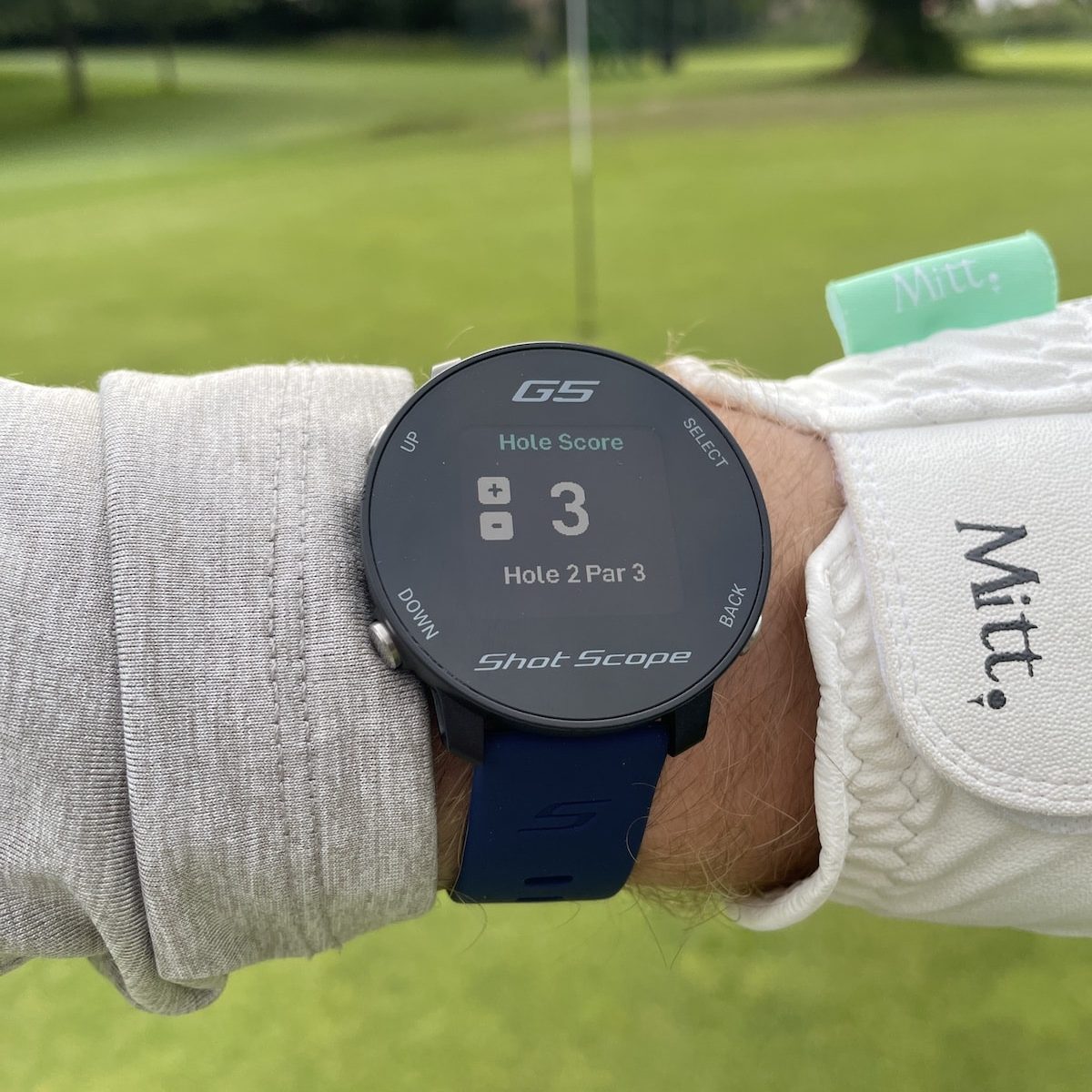 Photo of the Shot Scope G5 in scoring mode