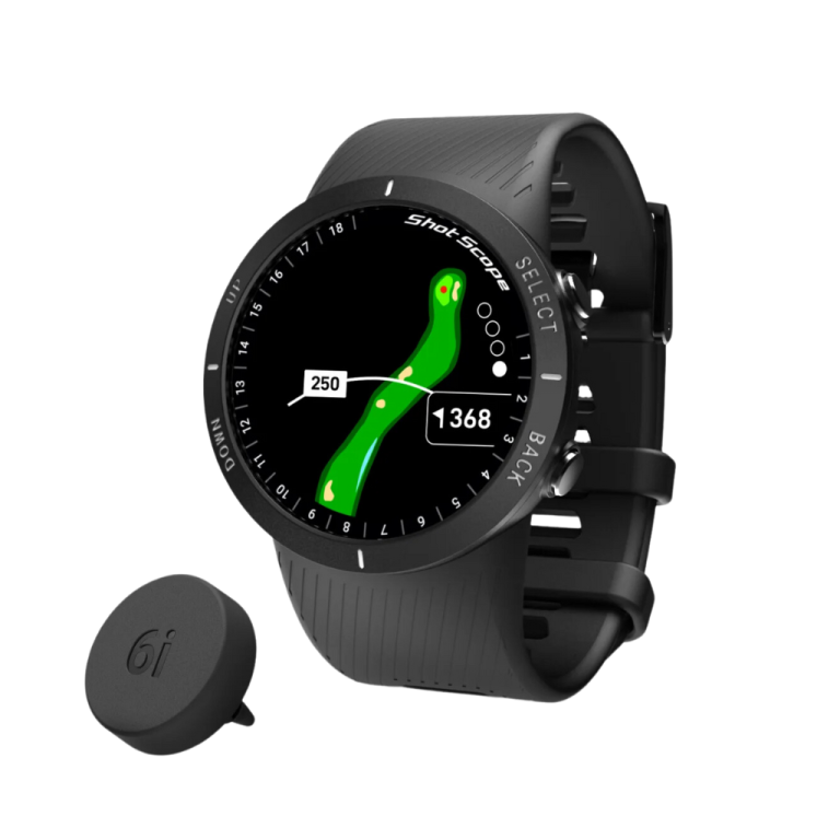 Shot Scope V5 golf watch with tag