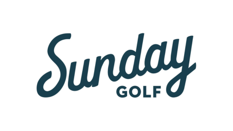 Sunday Golf logo in blue on white background