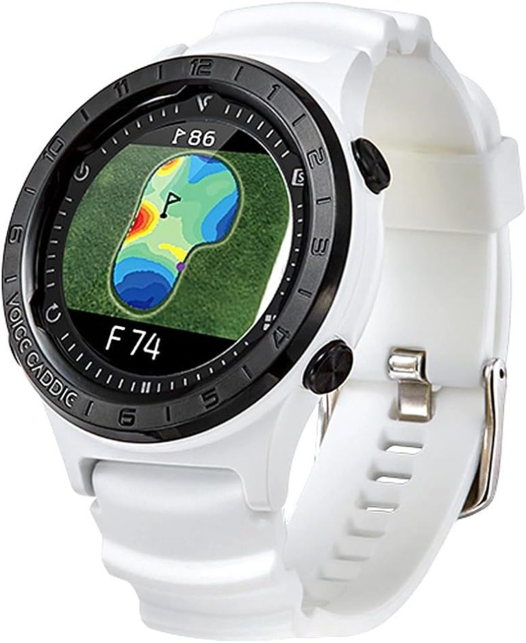 Product image of the Voice Caddie A2 GPS golf watch in white
