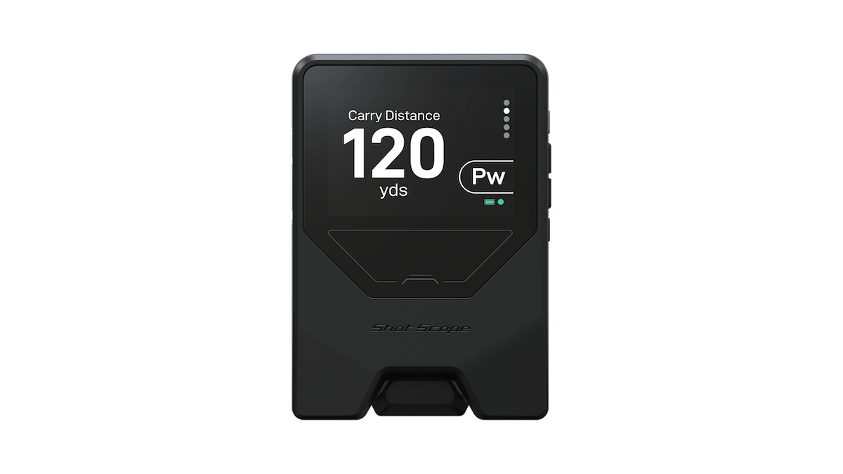 Shot Scope LM1 launch monitor product shot with swing speed