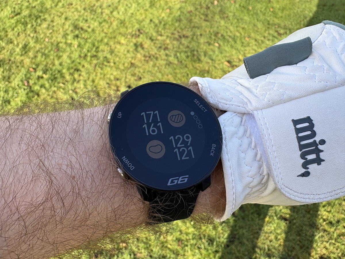 Shot Scope G6 showing hazard menu