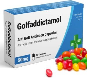 A box of golfaddictamol novelty sweets