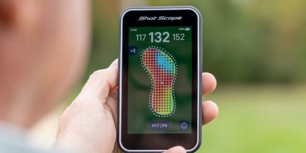 Shot Scope H50 on the golf course with contour maps displatyed