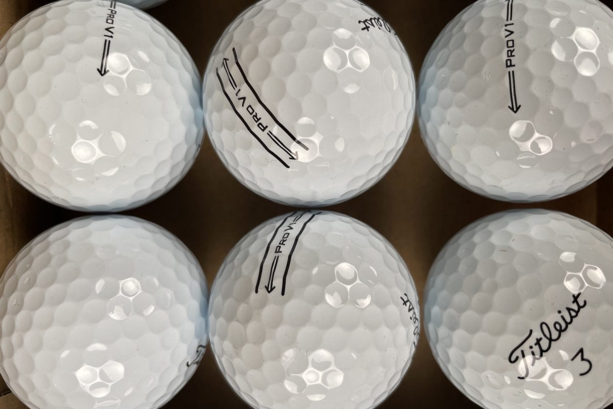 Close up of Mint grade Titleist PRO V1 lake golf balls from Mail Order Golf